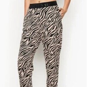 NEW VICTORIA SECRET ZEBRA HIGH-WAIST FLEECE JOGGERS CAUSAL ACTIVEWEAR LOUNGE